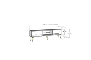 Varno Tv-bänk 150 cm - Vit/Silver - Möbler - TV- & Mediamöbler - TV bänk & mediabänk