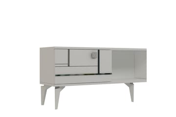 Varno Tv-bänk 150 cm - Vit/Silver - Möbler - TV- & Mediamöbler - TV bänk & mediabänk