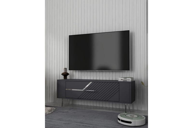 Veynor Tv-bänk 120 cm - Antracit/Silver - Möbler - TV- & Mediamöbler - TV bänk & mediabänk