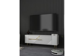 Veynor Tv-bänk 120 cm - Vit/Guld - Möbler - TV- & Mediamöbler - TV bänk & mediabänk