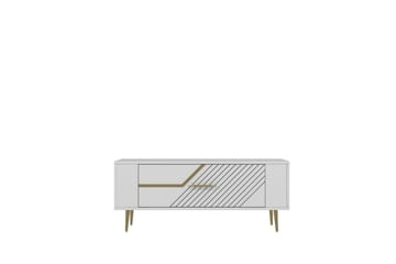 Veynor Tv-bänk 120 cm - Vit/Guld - Möbler - TV- & Mediamöbler - TV bänk & mediabänk