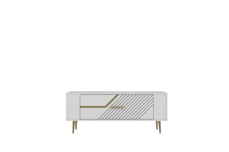 Veynor Tv-bänk 120 cm - Vit/Guld - Möbler - TV- & Mediamöbler - TV bänk & mediabänk