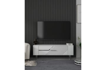 Veynor Tv-bänk 120 cm - Vit/Silver - Möbler - TV- & Mediamöbler - TV bänk & mediabänk
