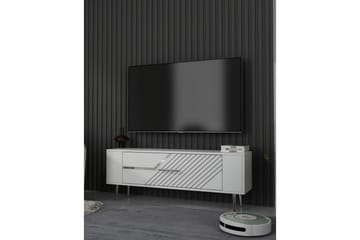 Veynor Tv-bänk 120 cm - Vit/Silver - Möbler - TV- & Mediamöbler - TV bänk & mediabänk