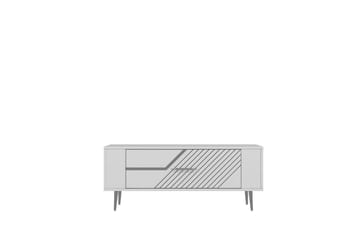 Veynor Tv-bänk 120 cm - Vit/Silver - Möbler - TV- & Mediamöbler - TV bänk & mediabänk