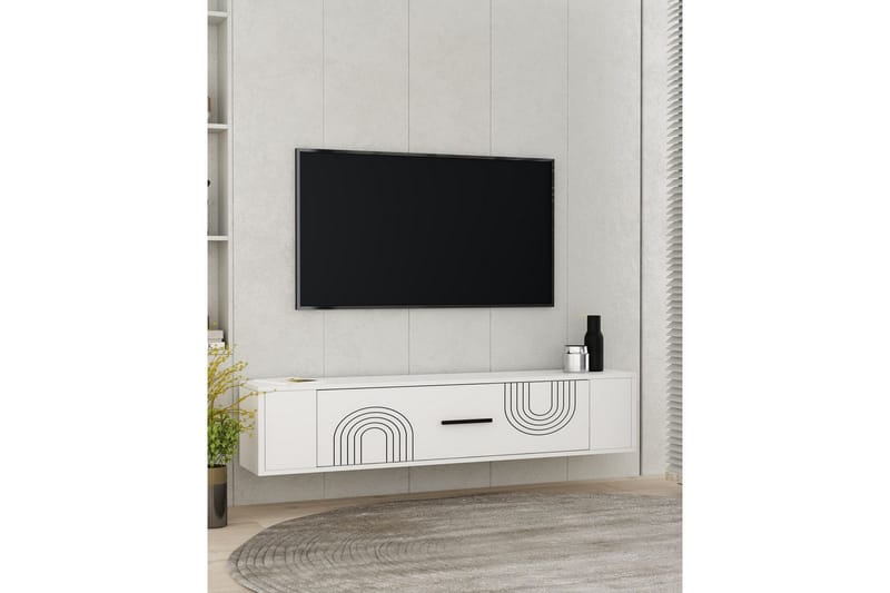Veyra Tv-stativ 120x26 cm - Vit - Möbler - TV- & Mediamöbler - Mediastativ & väggfäste - Tv-stativ & Tv-väggfäste