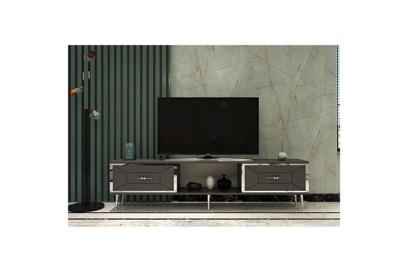Virdel Tv-bänk 150 cm - Antracit/Silver - Möbler - TV- & Mediamöbler - TV bänk & mediabänk