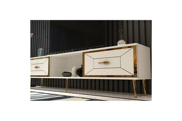 Virdel Tv-bänk 150 cm - Vit/Guld - Möbler - TV- & Mediamöbler - TV bänk & mediabänk