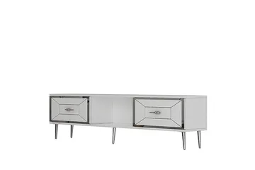 Virdel Tv-bänk 150 cm - Vit/Silver - Möbler - TV- & Mediamöbler - TV bänk & mediabänk