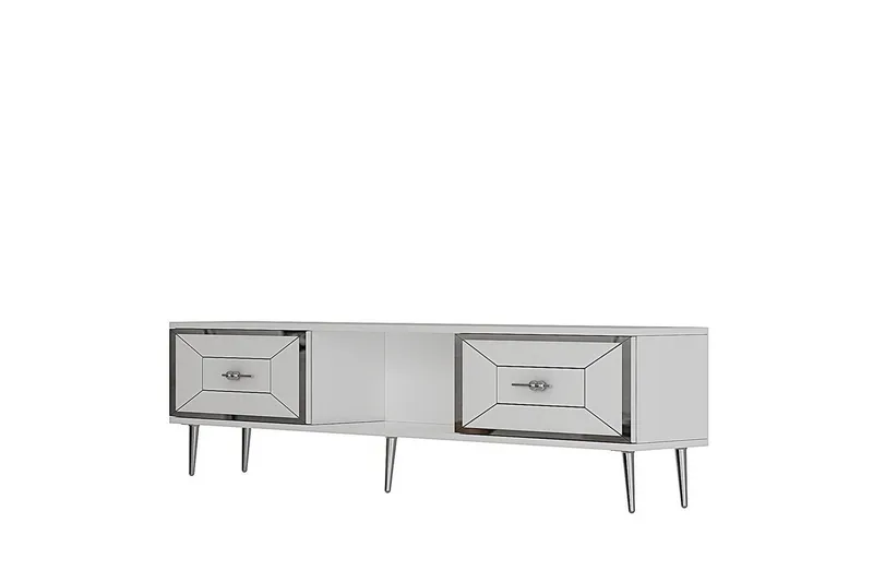 Virdel Tv-bänk 150 cm - Vit/Silver - Möbler - TV- & Mediamöbler - TV bänk & mediabänk