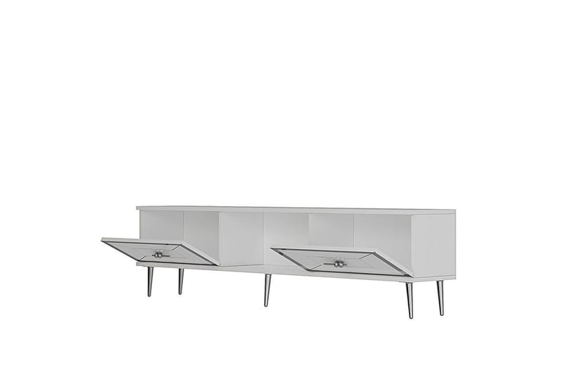 Virdel Tv-bänk 150 cm - Vit/Silver - Möbler - TV- & Mediamöbler - TV bänk & mediabänk