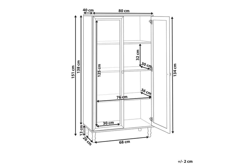 Vitrinskåp Tingledale Svart, ljust trä, 80x40x151 cm - Svart, ljust trä, 80x40x151 cm - Möbler - TV- & Mediamöbler - Mediastativ & väggfäste - Tv-stativ & Tv-väggfäste