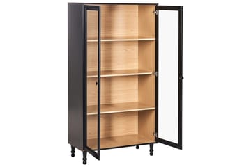 Vitrinskåp Tingledale Svart, ljust trä, 80x40x151 cm - Svart, ljust trä, 80x40x151 cm - Möbler - TV- & Mediamöbler - Mediastativ & väggfäste - Tv-stativ & Tv-väggfäste