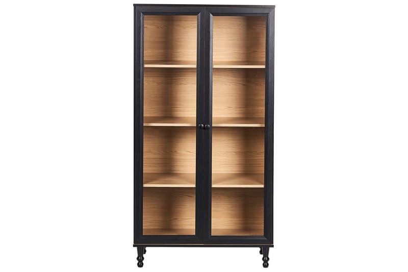 Vitrinskåp Tingledale Svart, ljust trä, 80x40x151 cm - Svart, ljust trä, 80x40x151 cm - Möbler - TV- & Mediamöbler - Mediastativ & väggfäste - Tv-stativ & Tv-väggfäste