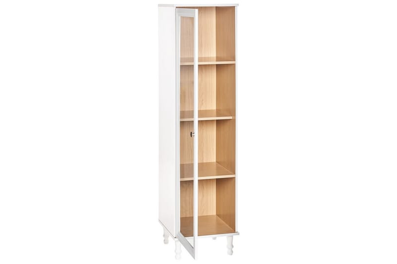 Vitrinskåp Tingledale Vit, ljust trä, 40x38x150 cm - Vit, ljust trä, 40x38x150 cm - Möbler - TV- & Mediamöbler - Mediastativ & väggfäste - Tv-stativ & Tv-väggfäste