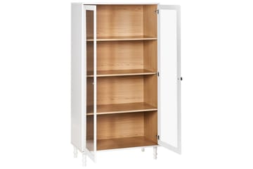 Vitrinskåp Tingledale Vit, ljust trä, 80x40x151 cm - Vit, ljust trä, 80x40x151 cm - Möbler - TV- & Mediamöbler - Mediastativ & väggfäste - Tv-stativ & Tv-väggfäste