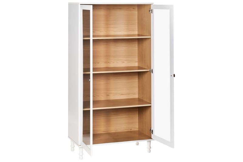 Vitrinskåp Tingledale Vit, ljust trä, 80x40x151 cm - Vit, ljust trä, 80x40x151 cm - Möbler - TV- & Mediamöbler - Mediastativ & väggfäste - Tv-stativ & Tv-väggfäste