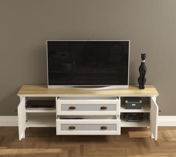 Vopira TV-bänk 180 cm - Crème, ek, grå - Möbler - TV- & Mediamöbler - Mediastativ & väggfäste - Tv-stativ & Tv-väggfäste