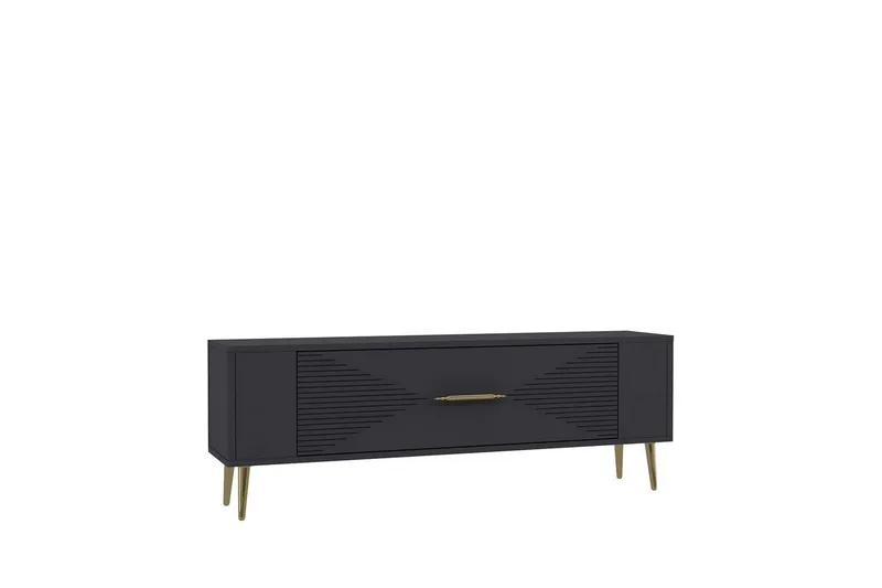 Vornis Tv-bänk 120 cm, Antracit/Guld