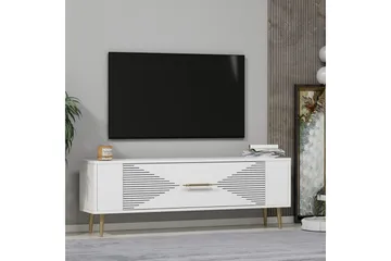 Vornis Tv-bänk 120 cm - Vit/Guld - Möbler - TV- & Mediamöbler - TV bänk & mediabänk