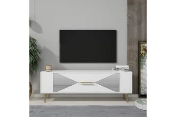 Vornis Tv-bänk 120 cm - Vit/Guld - Möbler - TV- & Mediamöbler - TV bänk & mediabänk
