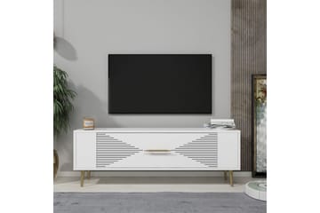 Vornis Tv-bänk 120 cm - Vit/Guld - Möbler - TV- & Mediamöbler - TV bänk & mediabänk