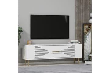 Vornis Tv-bänk 120 cm - Vit/Guld - Möbler - TV- & Mediamöbler - TV bänk & mediabänk