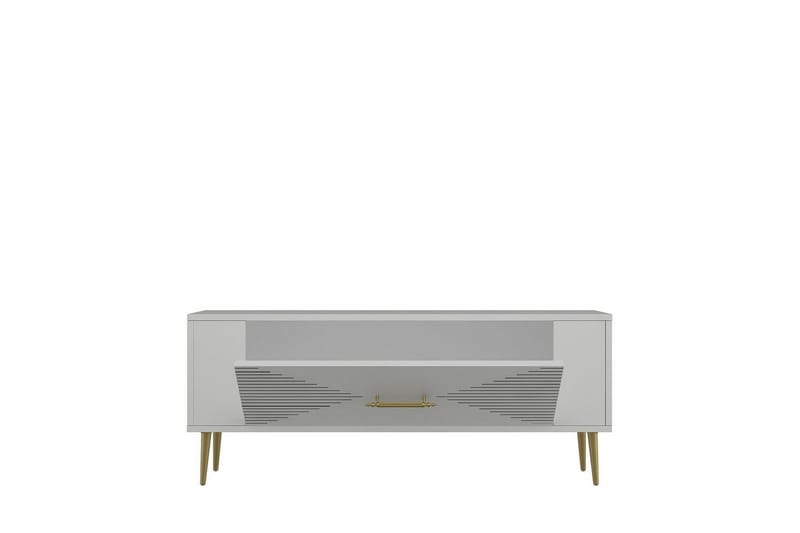 Vornis Tv-bänk 120 cm - Vit/Guld - Möbler - TV- & Mediamöbler - TV bänk & mediabänk