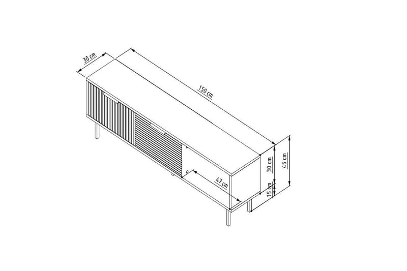 Wenus Tv-bänk 150 cm - Vit - Möbler - TV- & Mediamöbler - TV bänk & mediabänk