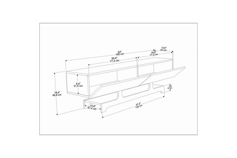 Zira Tv-bänk 160 cm - Valnöt - Möbler - TV- & Mediamöbler - TV bänk & mediabänk