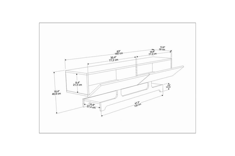 Zira Tv-bänk 160 cm - Vit - Möbler - TV- & Mediamöbler - TV bänk & mediabänk