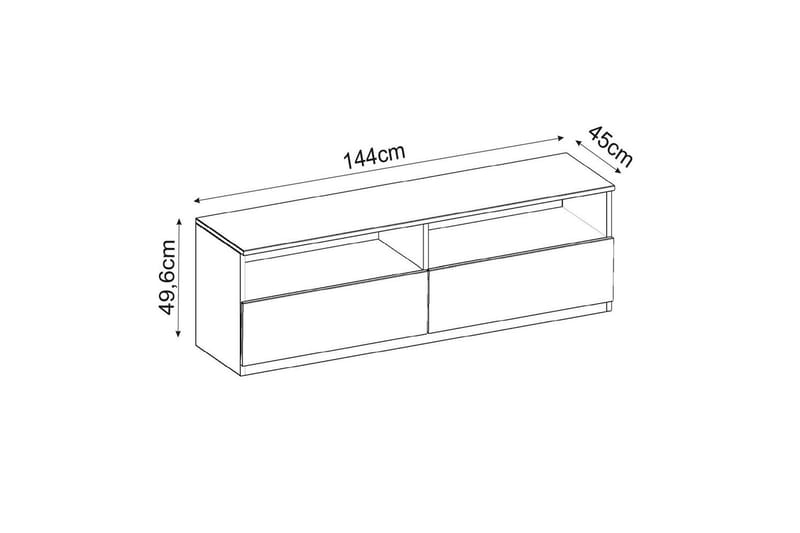 Zylen Tv-bänk 144 cm - Vit/Natur - Möbler - TV- & Mediamöbler - TV bänk & mediabänk