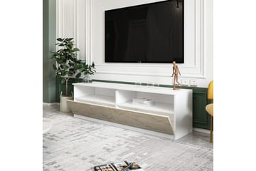 Zylen Tv-bänk 144 cm - Vit/Travertine - Möbler - TV- & Mediamöbler - TV bänk & mediabänk