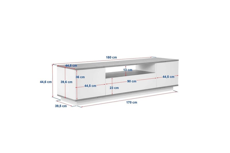 Meni Tv-bänk 180 cm - Natur/Antracit - Möbler - TV- & Mediamöbler - TV bänk & mediabänk