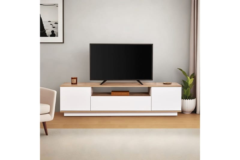 Meni Tv-bänk 180 cm - Natur/Vit - Möbler - TV- & Mediamöbler - TV bänk & mediabänk