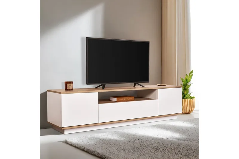 Meni Tv-bänk 180 cm - Natur/Vit - Möbler - TV- & Mediamöbler - TV bänk & mediabänk