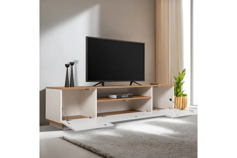 Meni Tv-bänk 180 cm - Natur/Vit - Möbler - TV- & Mediamöbler - TV bänk & mediabänk