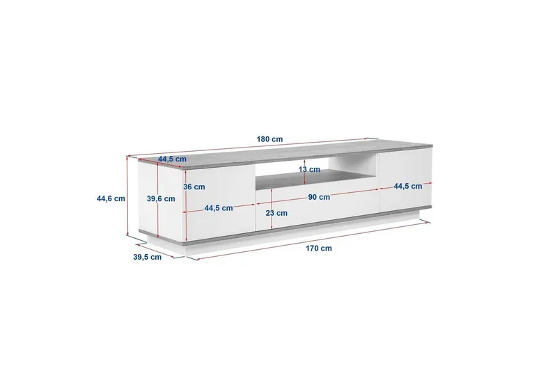 Meni Tv-bänk 180 cm - Natur/Vit - Möbler - TV- & Mediamöbler - TV bänk & mediabänk