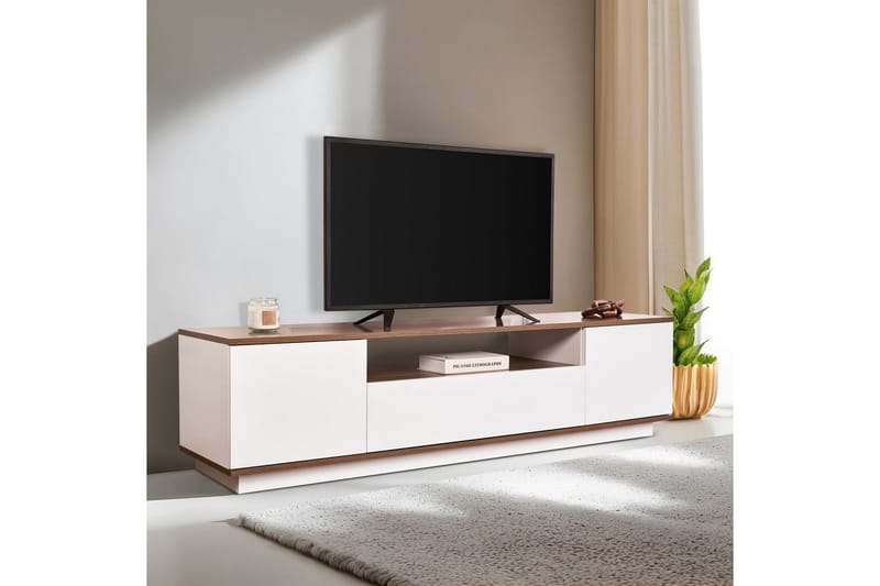 Meni Tv-bänk 180 cm - Vit/Brun - Möbler - TV- & Mediamöbler - TV bänk & mediabänk