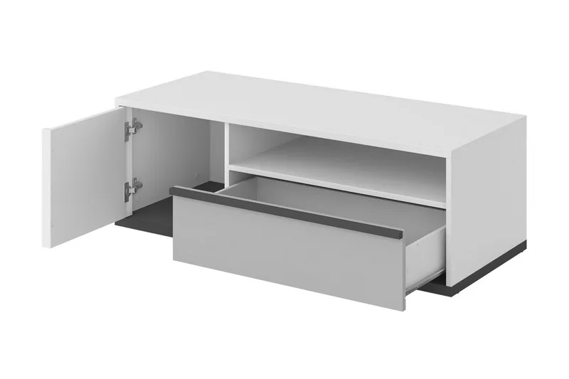 Metropolitan Tv-bänk 120x50 cm - Vit/Ljusgrå/Svart - Möbler - TV- & Mediamöbler - TV bänk & mediabänk