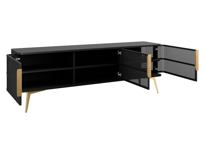 Mireva Tv-bänk 180 cm - svart/guld - Möbler - TV- & Mediamöbler - TV bänk & mediabänk