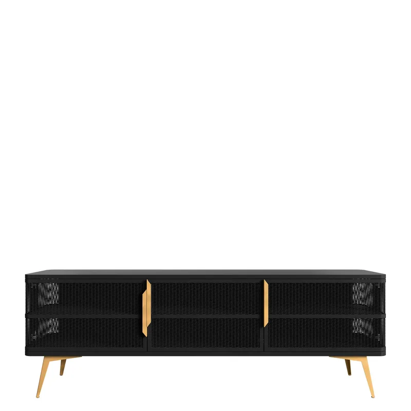 Mireva Tv-bänk 180 cm, svart/guld