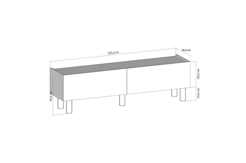 Mittopuri Tv-bänk 153,6 cm - Taupe/Vit - Möbler - TV- & Mediamöbler - TV bänk & mediabänk