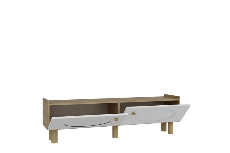 Mittopuri Tv-bänk 153,6 cm - Taupe/Vit - Möbler - TV- & Mediamöbler - TV bänk & mediabänk