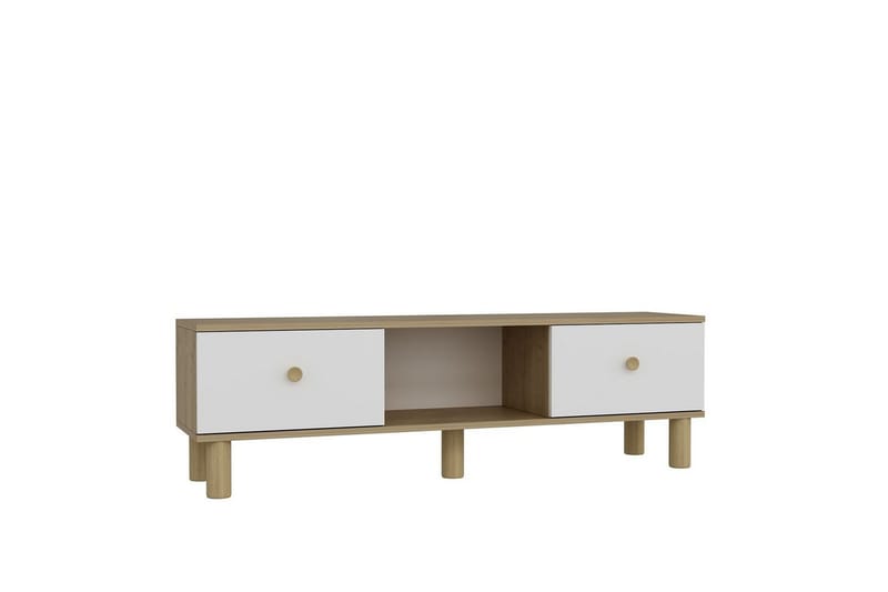 Mono Tv-bänk 150 cm - Rödfärgat trä/Vit - Möbler - TV- & Mediamöbler - TV bänk & mediabänk