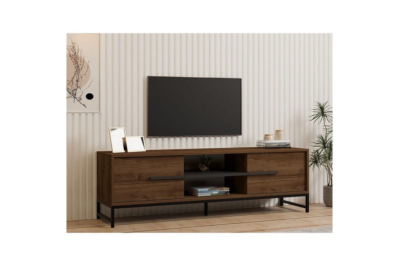 Mono Tv-bänk 160 cm - Mörkfärgat trä - Möbler - TV- & Mediamöbler - TV bänk & mediabänk