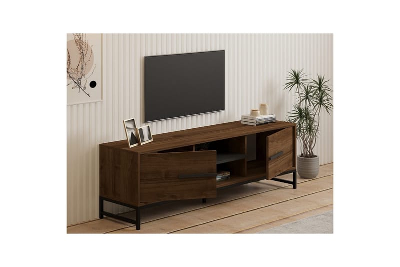 Mono Tv-bänk 160 cm - Mörkfärgat trä - Möbler - TV- & Mediamöbler - TV bänk & mediabänk