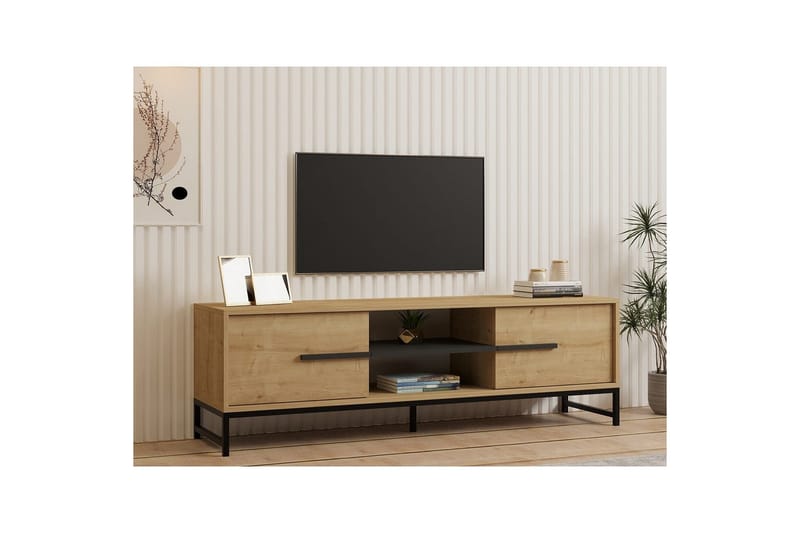 Mono Tv-bänk 160 cm - Mörkfärgat trä - Möbler - TV- & Mediamöbler - TV bänk & mediabänk