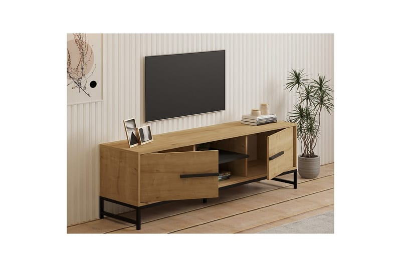 Mono Tv-bänk 160 cm - Mörkfärgat trä - Möbler - TV- & Mediamöbler - TV bänk & mediabänk