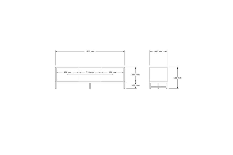 Mono Tv-bänk 160 cm - Vit - Möbler - TV- & Mediamöbler - TV bänk & mediabänk